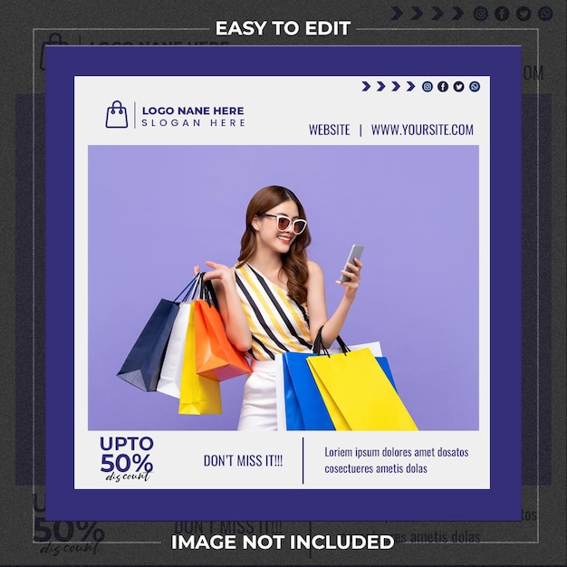 PSD fashion sale social media template