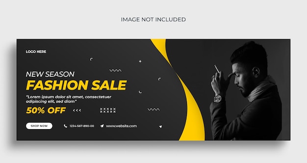 Fashion sale social media web banner flyer and Facebook cover photo design template