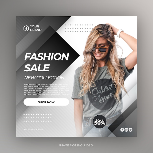 Fashion Sale Square Banner Social Media Post Template