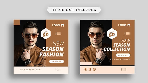 Fashion sale square banner template