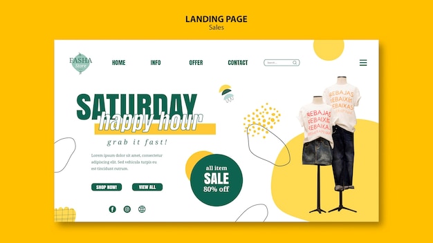 PSD fashion sales landing page template