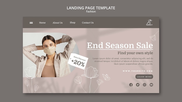 Fashion sales landing page template