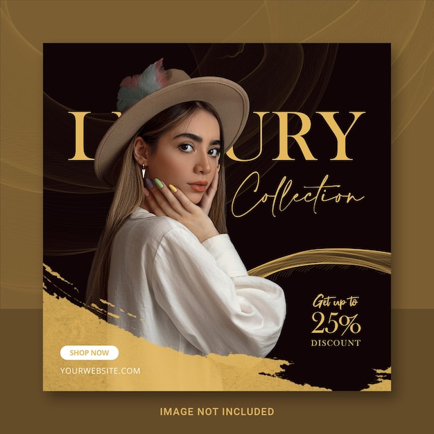 Fashion sales luxury stylish social media banner post template