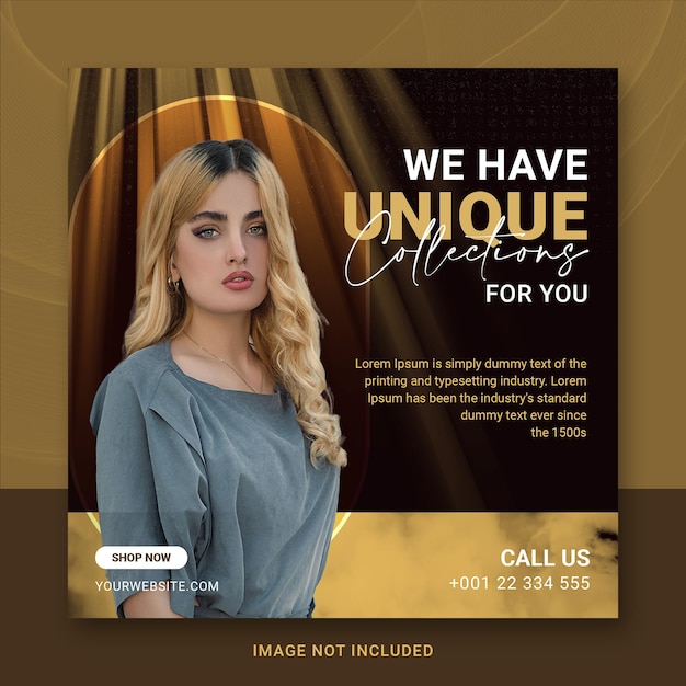 Fashion sales luxury stylish unique social media banner post template