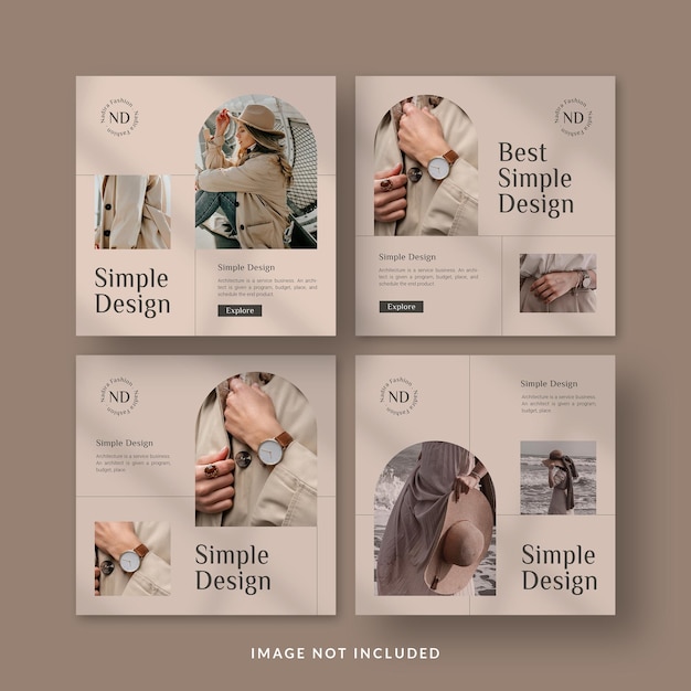 PSD fashion set instagram post template