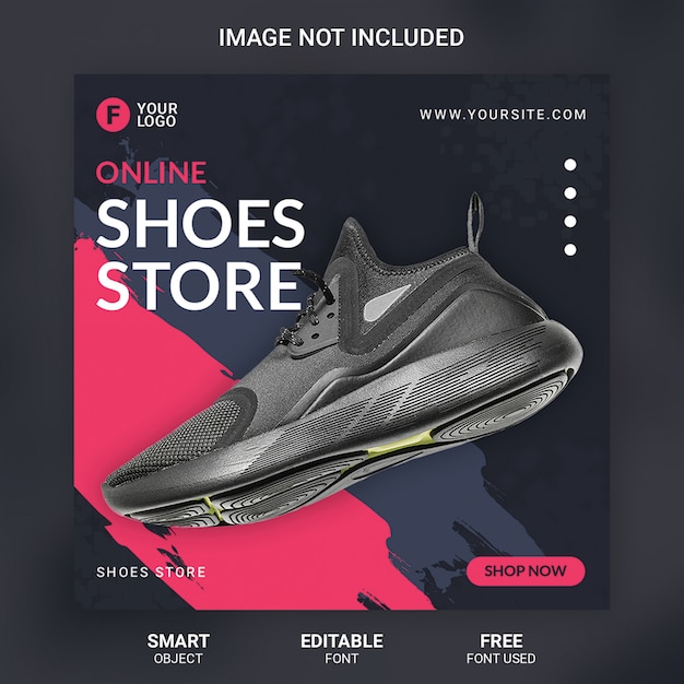 Fashion shoes product sale social media banner template