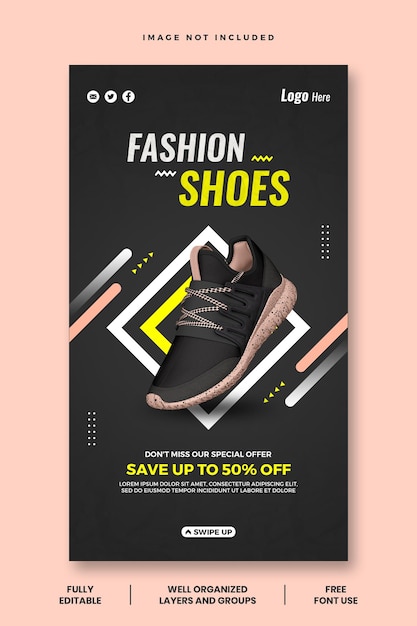 Fashion shoes sale Instagram stories template