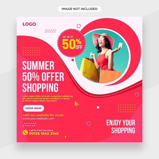 Fashion or Shopping related Instagram banner or social media post or Facebook cover template