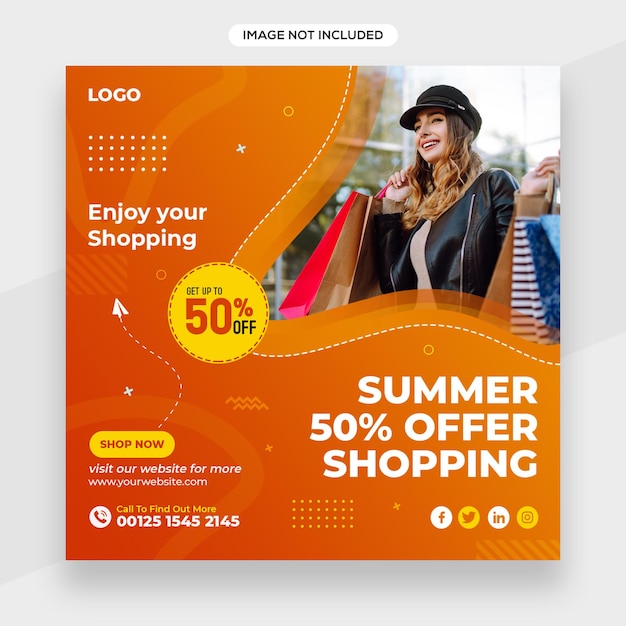 Fashion or Shopping related instagram banner or social media post or facebook cover template