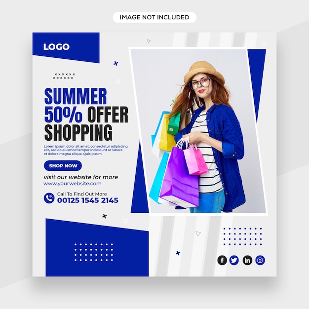 Fashion or Shopping related instagram banner or social media post or facebook cover template