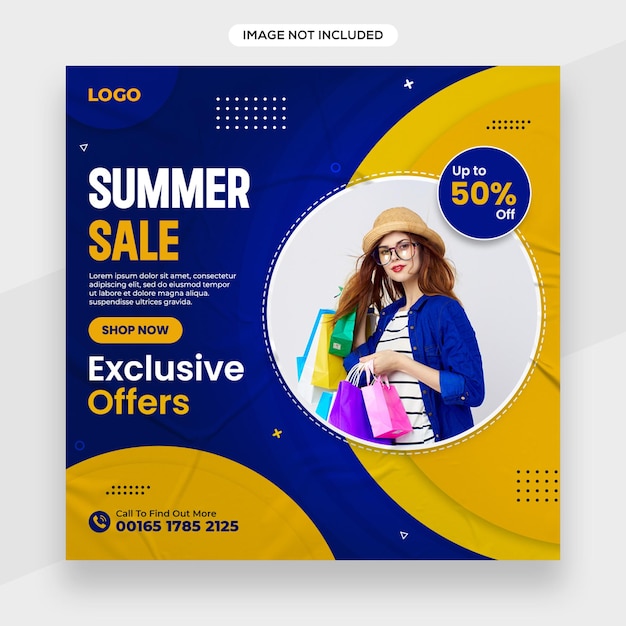 Fashion or Shopping related instagram banner or social media post or facebook cover template