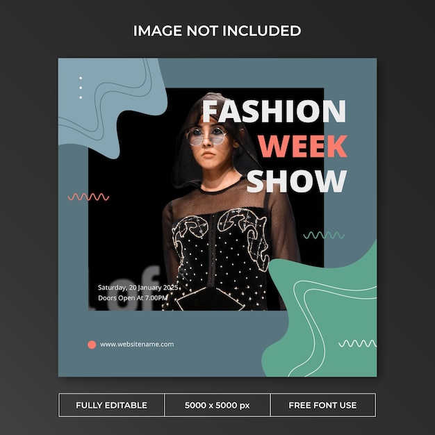 Fashion show instagram post social media template