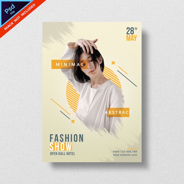 PSD fashion show style abstract flyer 