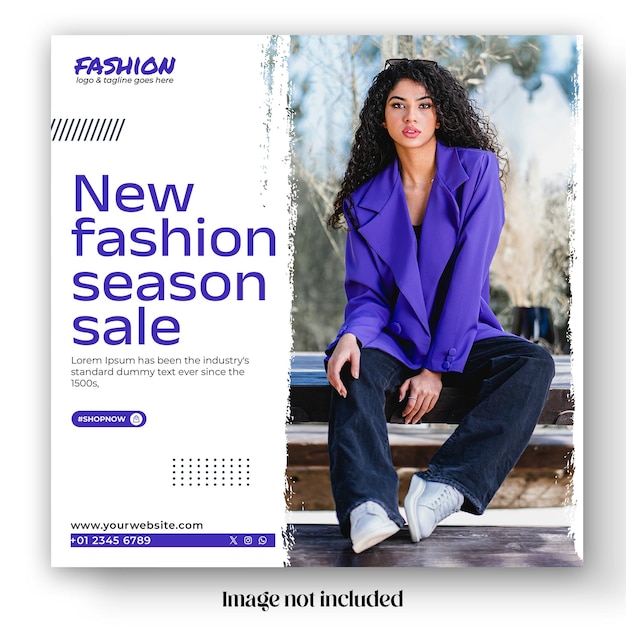 fashion square flyer template