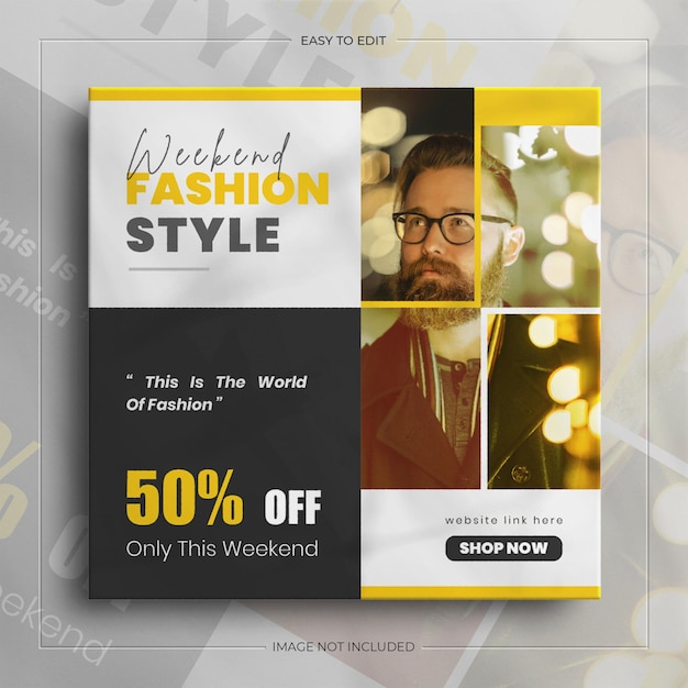 Fashion square social media sale banner and Instagram banner template