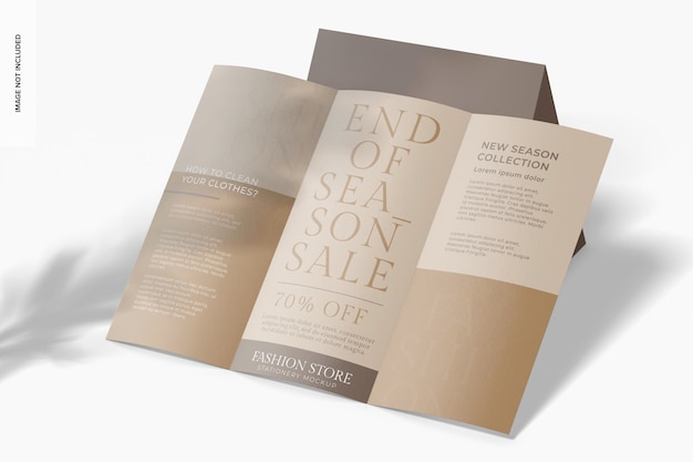 Fashion Store Tri Fold Brochure Mockup Leaned