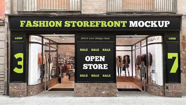 Fashion storefront mockup psd template