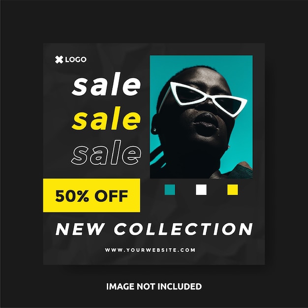 Fashion trendy instagram post sale banner template