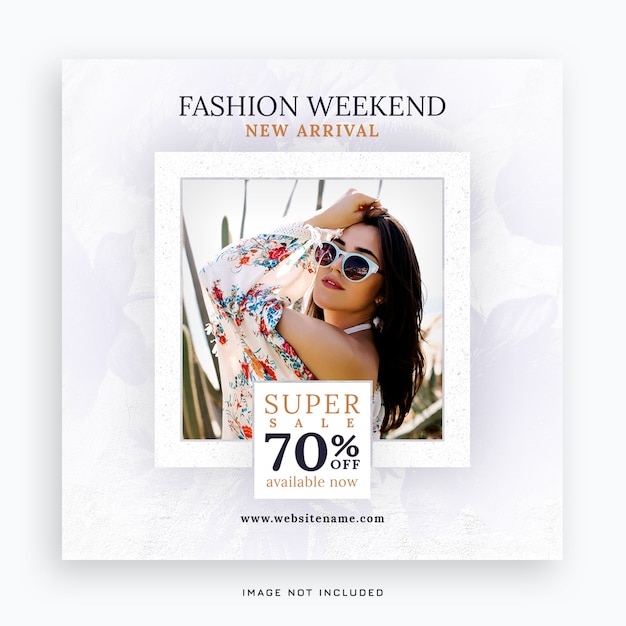 Fashion weekend sale social media post banner template