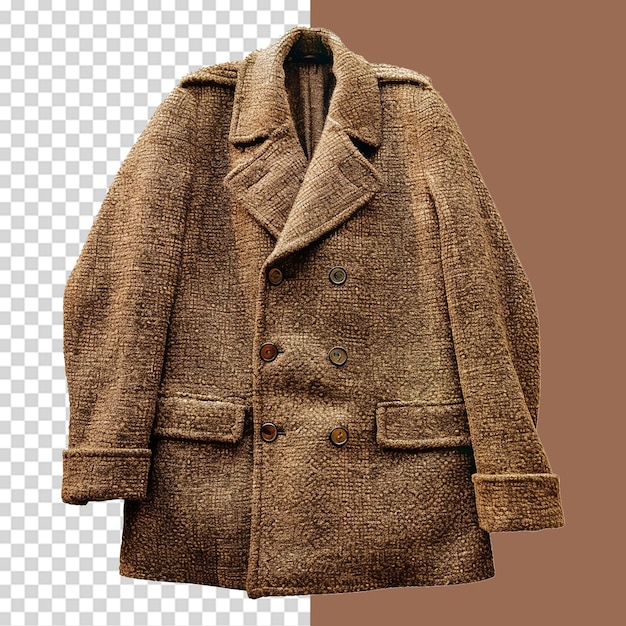 PSD fashion wool coat isolated on transparent background