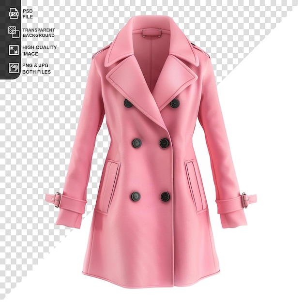 Fashion wool coat isolated on transparent background