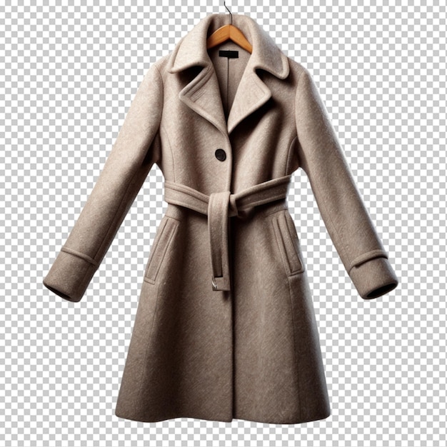 PSD fashion wool coat isolated on transparent background