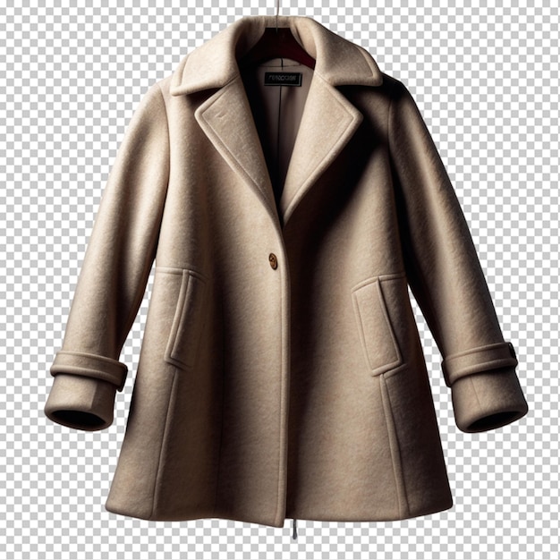 PSD fashion wool coat isolated on transparent background