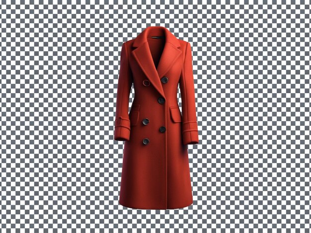 PSD fashion wool coat isolated on transparent background