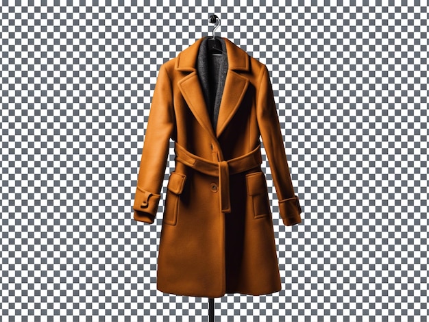 Fashion wool coat isolated on transparent background