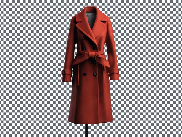 Fashion wool coat isolated on transparent background