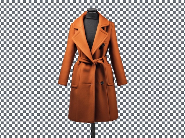 Fashion wool coat isolated on transparent background