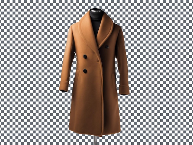 PSD fashion wool coat isolated on transparent background