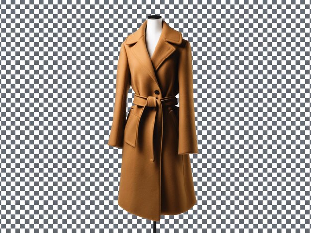 PSD fashion wool coat isolated on transparent background