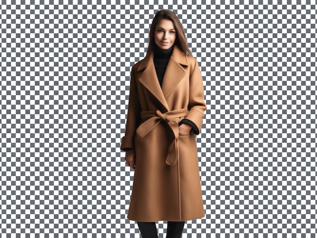 PSD fashion wool coat isolated on transparent background