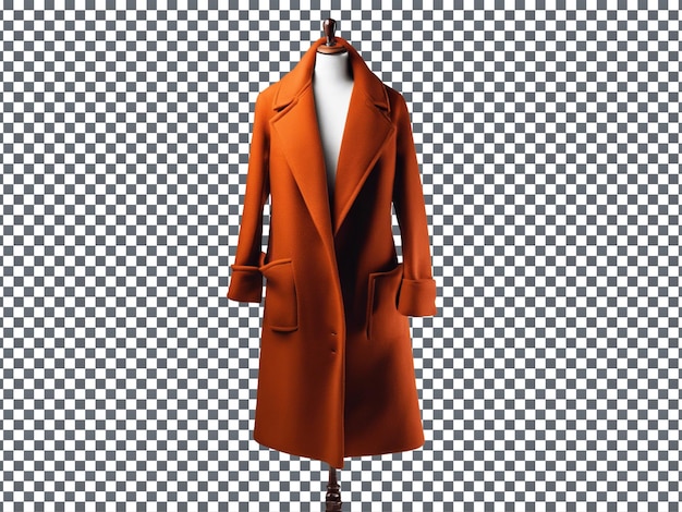 Fashion wool coat isolated on transparent background