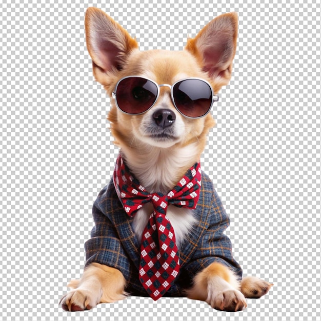 PSD fashionable dog transparent background