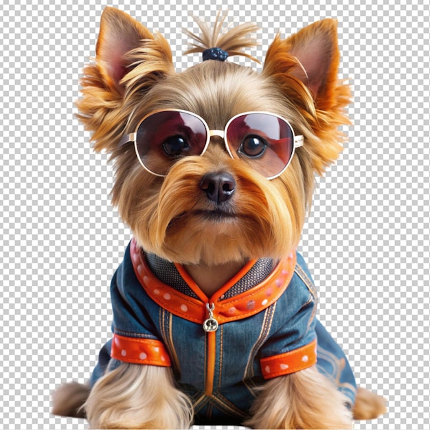 PSD fashionable dog transparent background