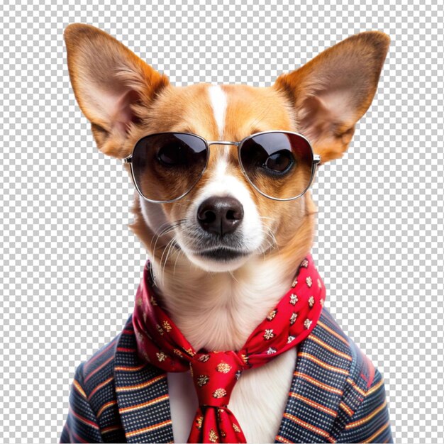 PSD fashionable dog transparent background