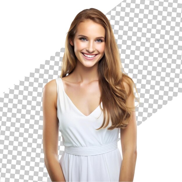 PSD fashionable young pretty stylish woman isolated on transparent background