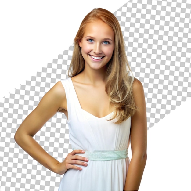 PSD fashionable young pretty stylish woman isolated on transparent background