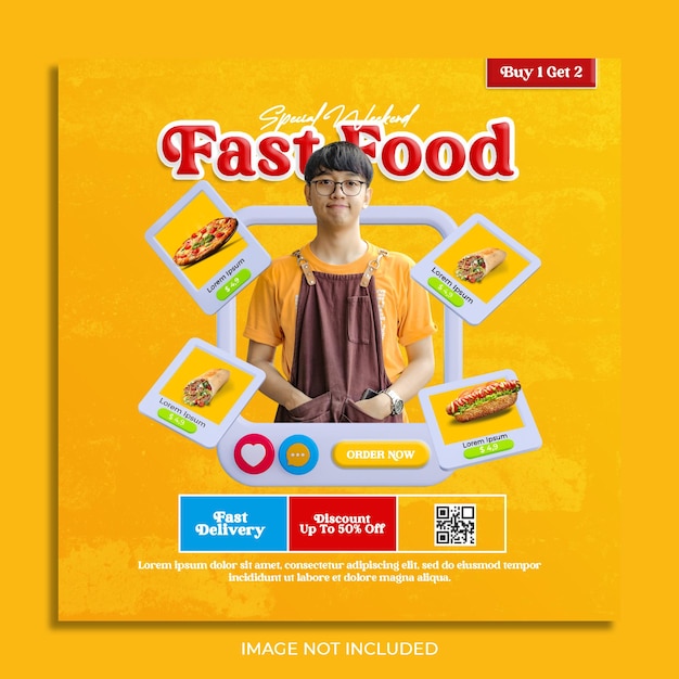 fast food banner instagram post template