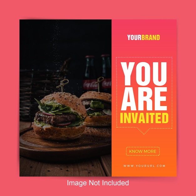 fast food banner and social media post template