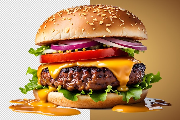 fast food fresh delicious burger high quality isolated transparent background