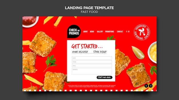 Fast food landing page template