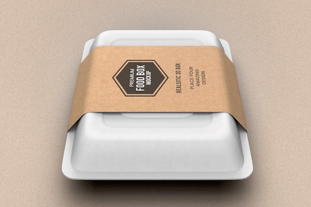 Fast food parcel packaging box mockup