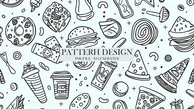 Fast food pattern perfect for package design seamless background