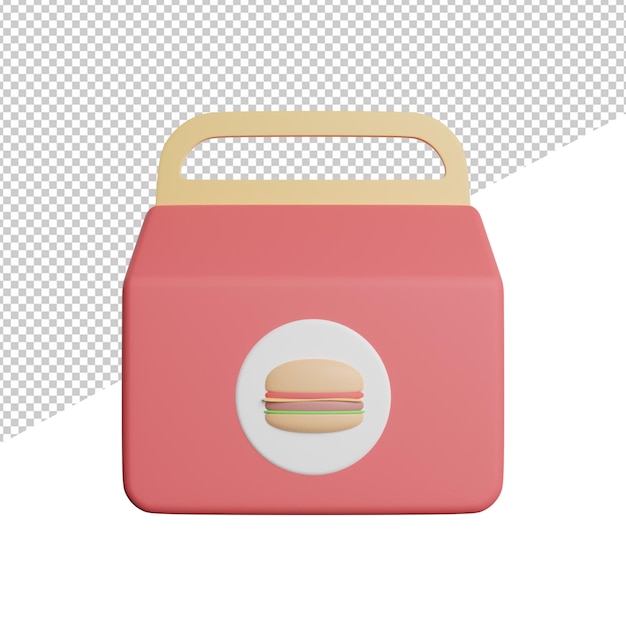 Fast Food Snacks Front View 3d Rendering Icon Illustration On Transparent Background