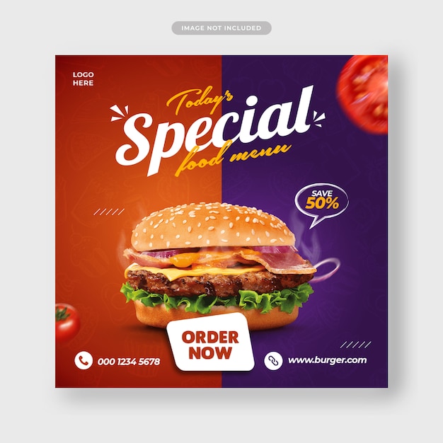 Fast food social media banner template