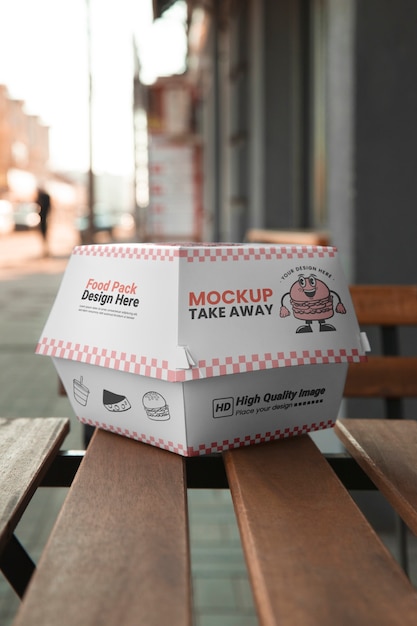 Fast food take away with packaging mockup