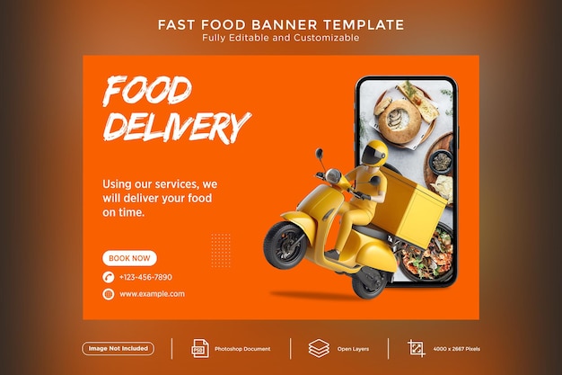 PSD fast foods banner design template